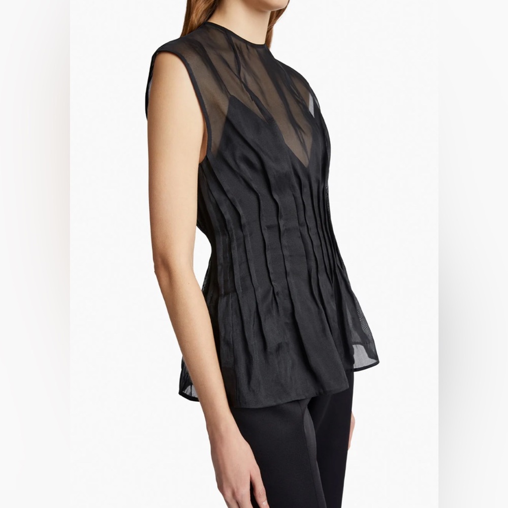 Khaite Westin Organza Top, 6, Black - Picture 3 of 17